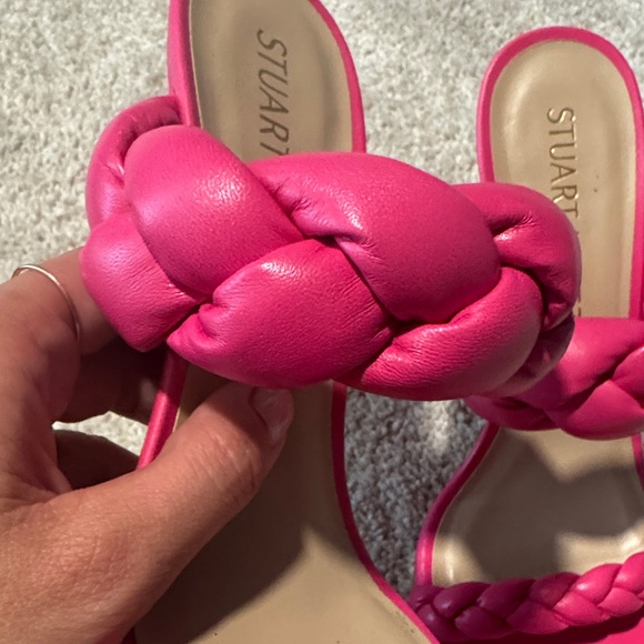 Stuart Weitzman Fuchsia Braided Heels - Picture 7 of 8